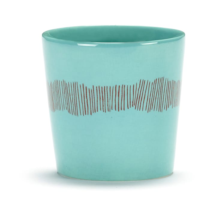 Ottolenghi Feast Kaffeetasse 25 cl 4er Pack, Azure stripes-red Serax