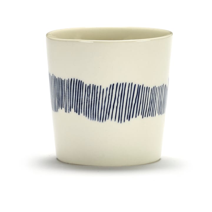 Ottolenghi Feast Kaffeetasse 25 cl 4er Pack, White stripes-blue Serax