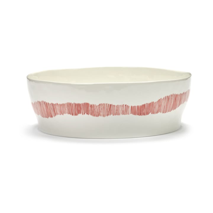 Ottolenghi Feast Salatschale Ø27,5 cm, White stripes-red Serax