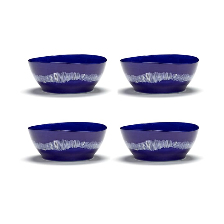 Ottolenghi Feast Schale L Ø17 cm 4er Pack - Dark blue stripes-white - Serax