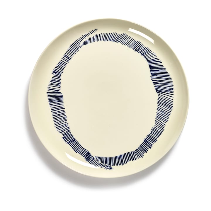 Ottolenghi Feast Teller L Ø26 cm 2er Pack, White stripes-blue Serax