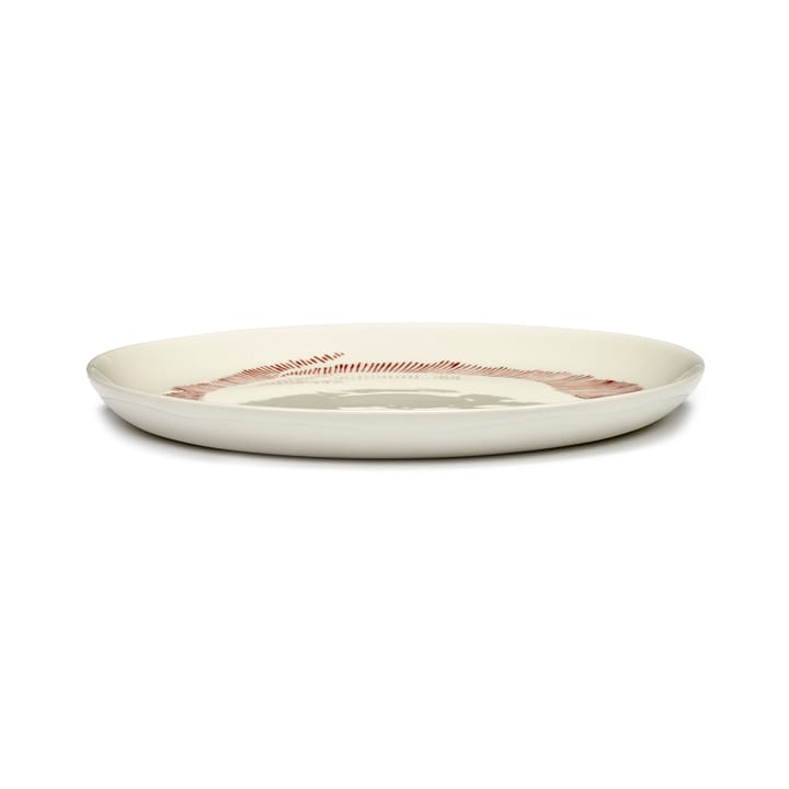 Ottolenghi Feast Teller M Ø22,5 cm 2er Pack, White stripes-red Serax