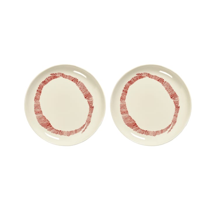 Ottolenghi Feast Teller S Ø19 cm 2er Pack - White stripes-red - Serax