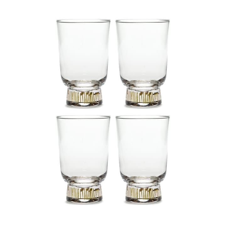 Ottolenghi Feast Wasserglas 33 cl 4er Pack - Stripes gold - Serax