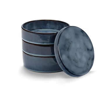 Pure Schalen 3-teilig stapelbar Ø 14 cm - Dark Blue - Serax