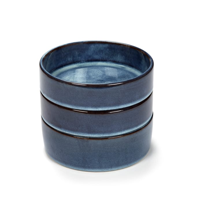 Pure Schalen 3-teilig stapelbar Ø 14 cm, Dark Blue Serax