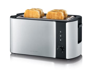 Severin AT 2590 Toaster für 4 Scheiben - Stahl gebürstet-schwarz - Severin