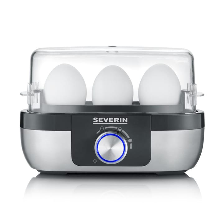 Severin EK 3163 Premium Eierkocher für 1-3 Eier - Schwarz-Silber - Severin