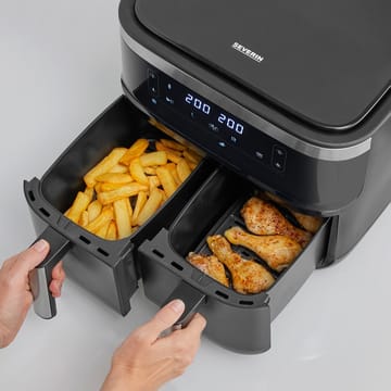 Severin FR 2453 Airfryer Doppel 2x4 L - Schwarz - Severin