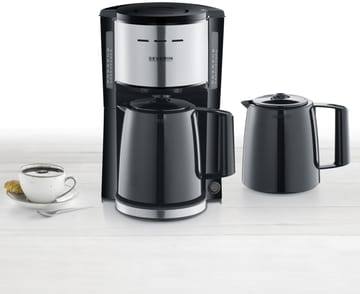 Severin KA 9308 Thermo-Kaffeemaschine mit extra Kanne für 8 Tassen - Schwarz-Edelstahl - Severin