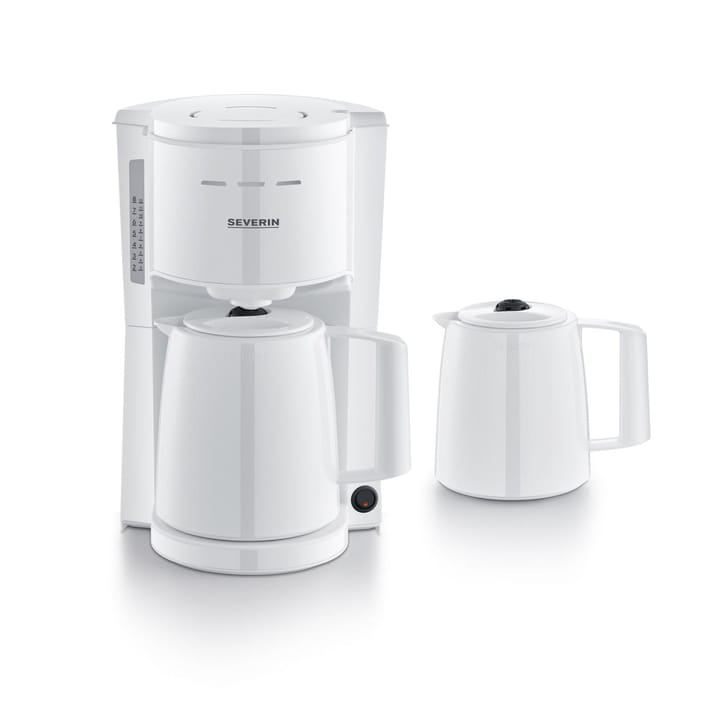 Severin KA 9309 Thermo-Kaffeemaschine mit extra Kanne, Weiß Severin