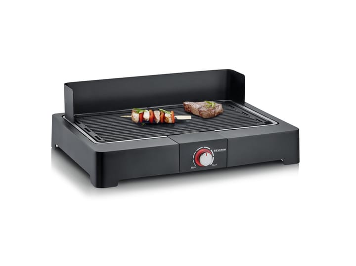 Severin PG 8567 Elektrogrill mit Grillplatte, Schwarz Severin