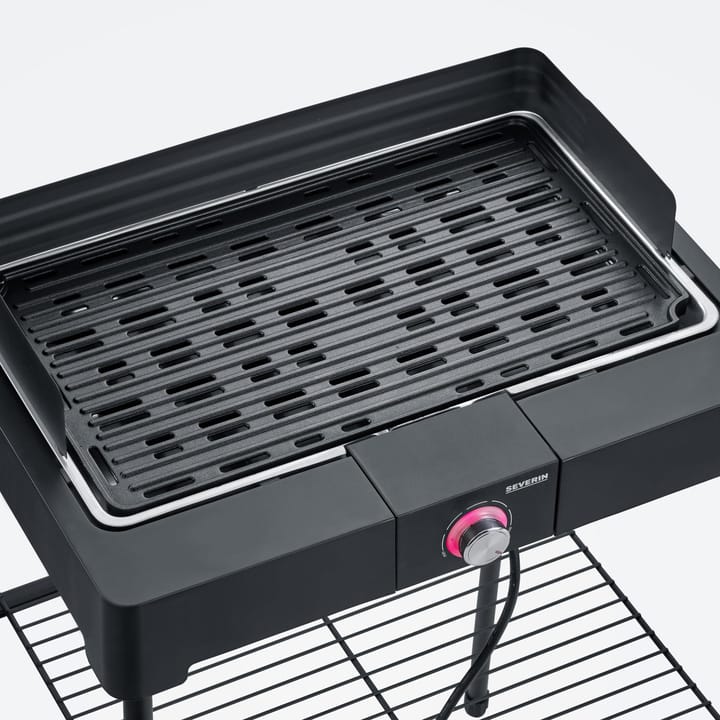 Severin PG 8568 Elektrogrill mit Ständer und Grillplatte, Schwarz Severin