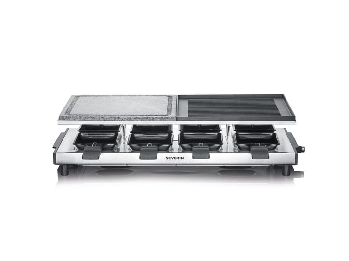 Severin RG 2373 Raclette Deluxe Kombi 8 Pfannen, Silber Severin