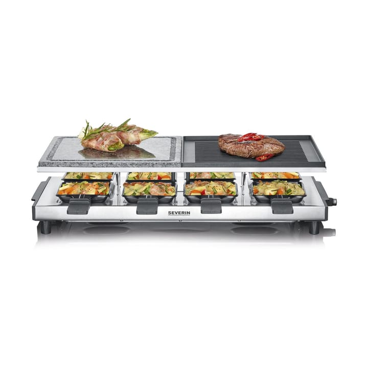 Severin RG 2373 Raclette Deluxe Kombi 8 Pfannen, Silber Severin