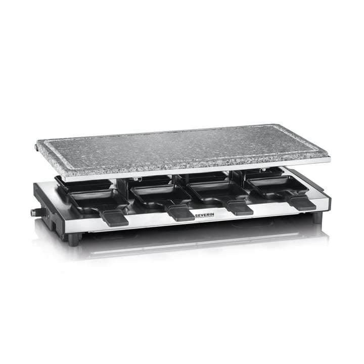 Severin RG 2374 Raclette mit Stein 8 Pfannen, Silber Severin