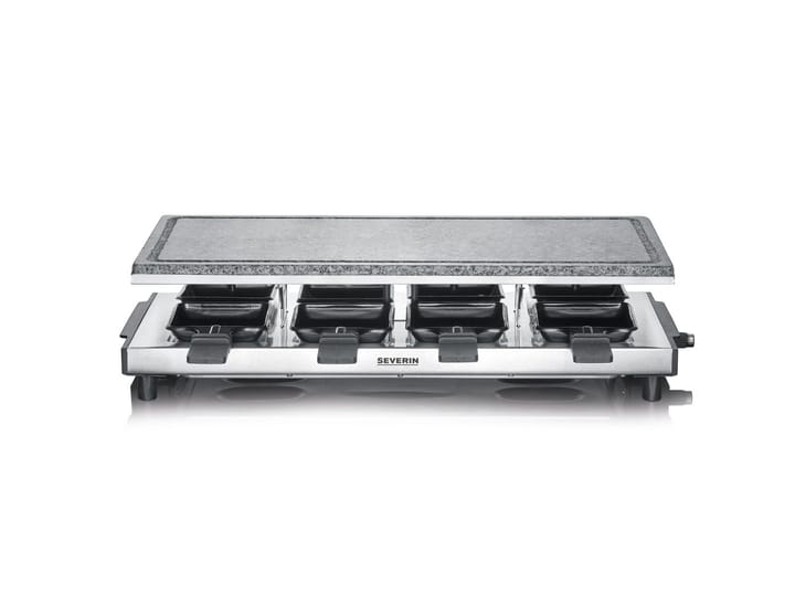 Severin RG 2374 Raclette mit Stein 8 Pfannen, Silber Severin