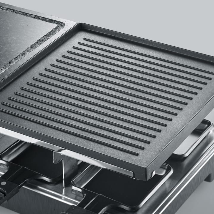 Severin RG 2376 Raclette Kombi Grill/Stein 8 Pfannen, Schwarz Severin