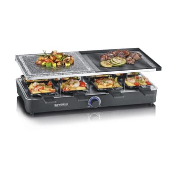 Severin RG 2376 Raclette Kombi Grill/Stein 8 Pfannen - Schwarz - Severin