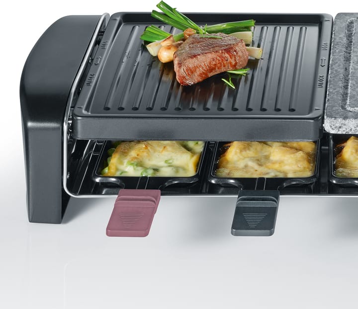 Severin RG 9645 Raclette Kombi Basic 8 Pfannen, Schwarz Severin