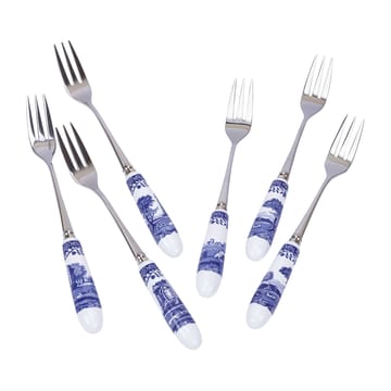 Blue Italian Dessertgabel 6er Pack - Keramik-Edelstahl - Spode