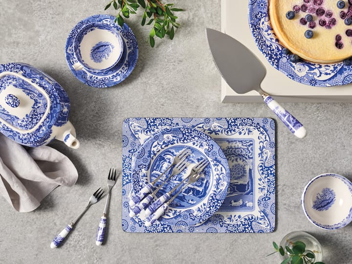 Blue Italian Dessertgabel 6er Pack, Keramik-Edelstahl Spode