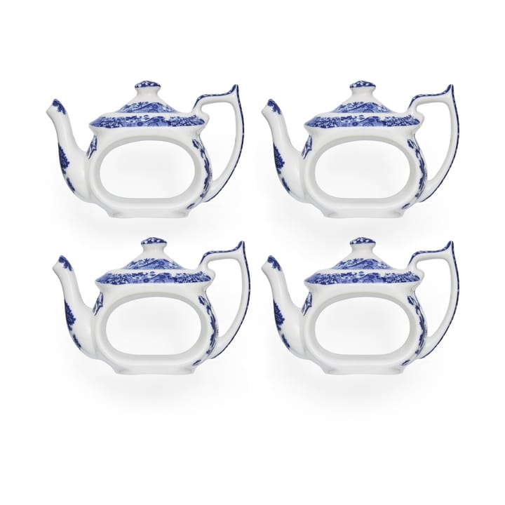 Blue italian Serviettenringe 4er-Pack, Blau-Weiß Spode