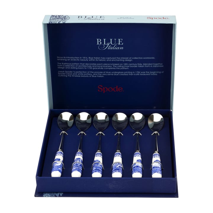 Blue Italian Teelöffel 6er Pack, Keramik-Edelstahl Spode