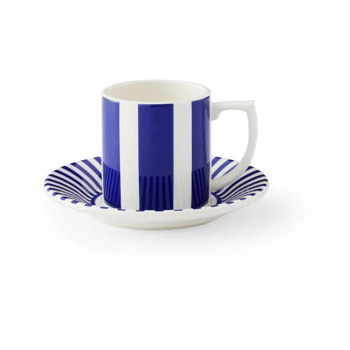 Steccato Espressotasse 8 cl und Untertasse Ø11 cm, Blau-Weiß Spode