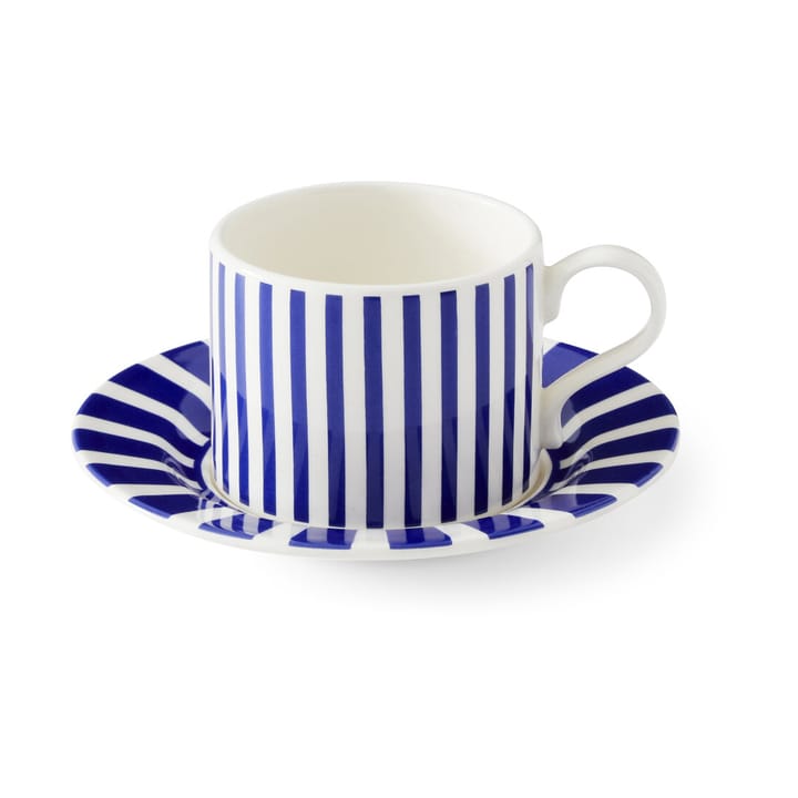 Steccato Teetasse 29 cl und Untertasse Ø15,5 cm, Blau-Weiß Spode