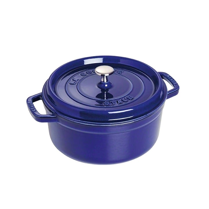 Staub runder Topf aus Gusseisen, drei Schichten Emaille 5,2 l, Dunkelblau STAUB