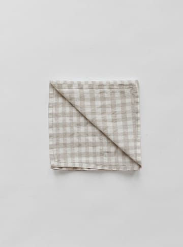 Gingham Karierte Leinen-Serviette 45 x 45 cm - Natural - Tell Me More