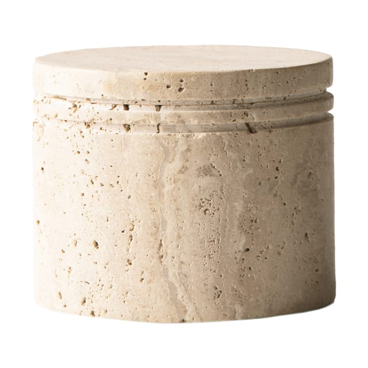 Travertine Dose mit Deckel - Ø13cm - Tell Me More