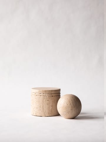 Travertine Dose mit Deckel - Ø13cm - Tell Me More