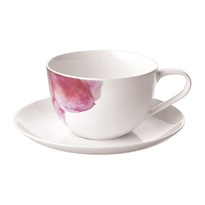 Rose Garden Tasse mit Untertasse, Weiß Villeroy & Boch