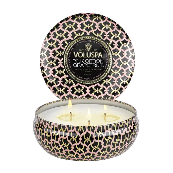 Maison Noir 3-wick Tin Duftkerze 40 Stunden, Pink Citron Grapefruit Voluspa